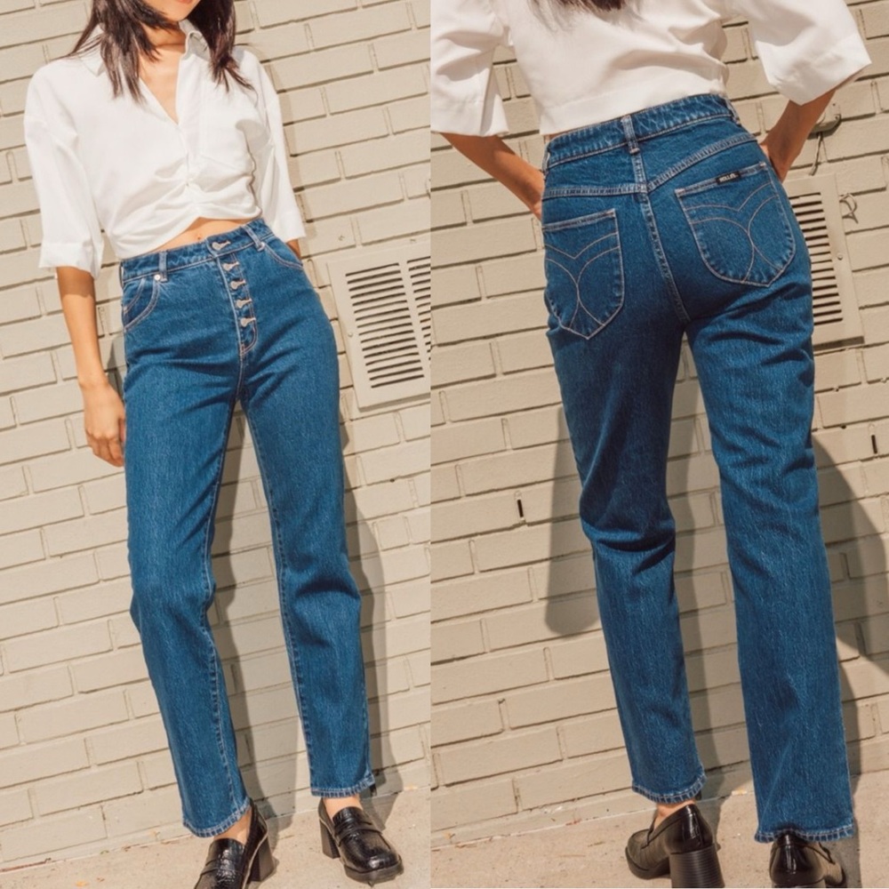 ROLLA'S Blue High-Waisted Jeans